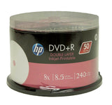 50 x HP 8.5GB DVD+R DL Dual layer 8X - Full Hub Printable DVD DL + no Sleeves