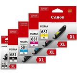 Genuine Canon PGBK-680XL / CLI-681XL / 681XL Value Pack 4 Inks for Pixma Printer