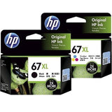 2 Genuine HP 67XL Black / HP 67XL Colour High Yield Inkjet Cartridge