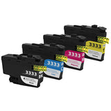 4 x LC3333 LC 3333 B/C/M/Y Ink Cartridge NON genuine with Brother DCP J1100DW