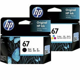 2 HP Genuine #67BK/Col Ink Set Envy 6020/6420/Deskjet 2330/2332 3YM56AA 3YM55AA