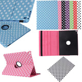 360 Rotating Polka DOT Print Flip Stand Case Cover for Apple iPad 2 3 4 5 6 MINI