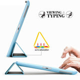3 fold lines Stand Flip case Cover for iPad 5th 6th gen A1893 A1954 A1893 GREEN