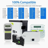 10x TZ-251 TZe-251 Compatible Brother Black on White Labels Tape Label 24mm x8m