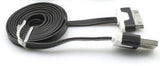 USB FLAT Cable charging Charger Cord for iPhone 4 4S 3GS iPod Touch iPad - BLACK