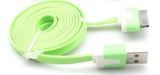 USB FLAT Cable charging Charger Cord for iPhone 4 4S 3GS iPod Touch iPad - GREEN