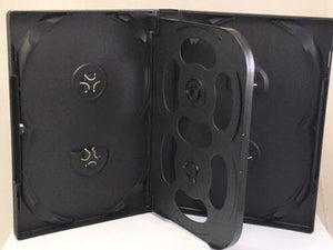 10 Hold 6 25mm Quality DVD Cover Disc Case Holder with outer wrap BLACK - THICK