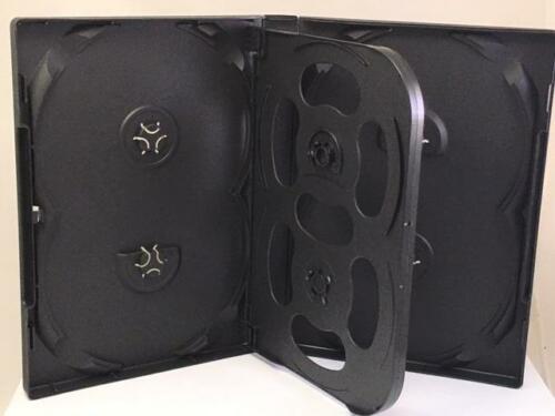 10 Hold 6 25mm Quality DVD Cover Disc Case Holder with outer wrap BLACK - THICK