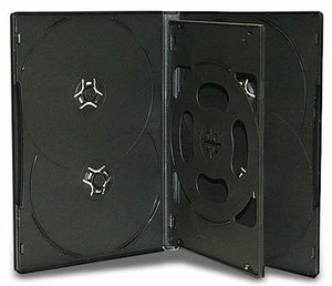 50 Hold 6 14mm Standard Case Hex DVD Cover Disc holds 6 discs outer wrap BLACK