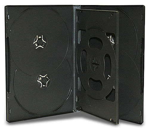 50 Hold 6 14mm Standard Case Hex DVD Cover Disc holds 6 discs outer wrap BLACK