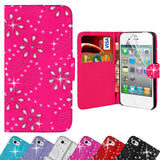 for Apple iPhone 8 7 6 DIAMOND bling crystal sparkle Wallet Flip Cover Case