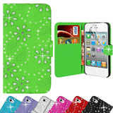 for Apple iPhone 8 7 6 DIAMOND bling crystal sparkle Wallet Flip Cover Case