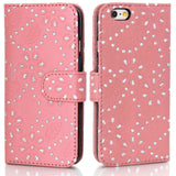 for Apple iPhone 8 7 6 DIAMOND bling crystal sparkle Wallet Flip Cover Case