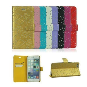 for Apple iPhone 8 7 6 DIAMOND bling crystal sparkle Wallet Flip Cover Case