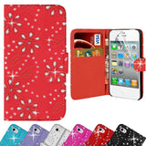for Apple iPhone 8 7 6 DIAMOND bling crystal sparkle Wallet Flip Cover Case