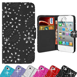 for Apple iPhone 8 7 6 DIAMOND bling crystal sparkle Wallet Flip Cover Case