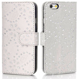 for Apple iPhone 8 7 6 DIAMOND bling crystal sparkle Wallet Flip Cover Case