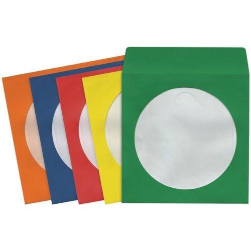 100 Mixed COLOUR CD DVD Paper Sleeve Envelopes