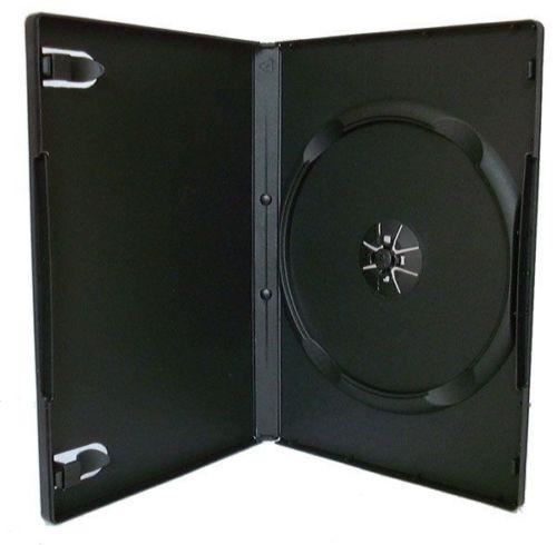 PREMIUM 10 x SINGLE BLACK DVD Case DVD Covers w/ Clear Outer Wrap 14mm Spine