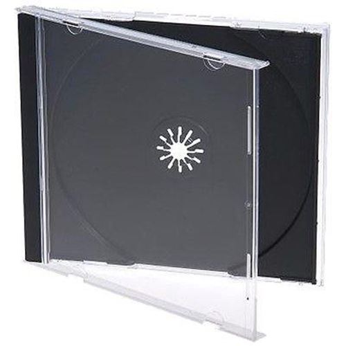 50 Standard size 10mm Jewel CD Cases BLACK Tray SINGLE Disc 10.4mm case SBT