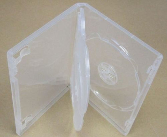 100 Hold 3 14mm Standard Triple DVD Cover Disc Case - Holds 3 cases CLEAR COLOUR