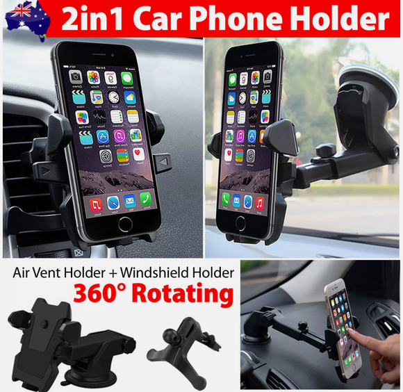 LONG Universal 360° Windshield Car Mount Holder Phone Stand For Mobile Samsung