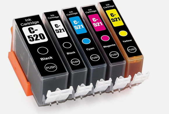 5x Ink For Canon PGI520 CLI521 PIXMA iP4700 MP540 MP550 MP560 Printer Cartridge