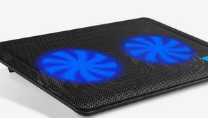 1 FAN Laptop Cooler Cooling Pad Fan USB Stand for 14" Notebook + blue light S2