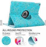 360 Leather Case Cover for Apple iPad 10.9 11 10 9 8 7 Gen 6 5 4 Air Pro FLOWER