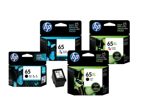 Genuine HP 65XL and HP 65 High Yield Ink Cartridges for HP Deskjet