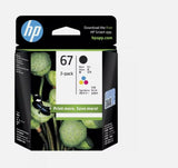 Genuine HP 67 Black Or Colour Standard Yield Inkjet Cartridge EXPIRED DEC 2024