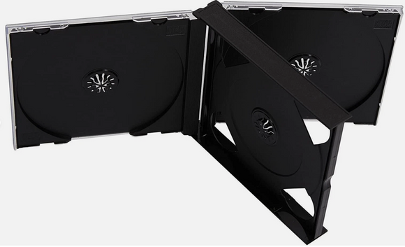 50 x Triple JEWEL CD CASES with Black Tray - 3 Disc 24mm spine - High Quality CD