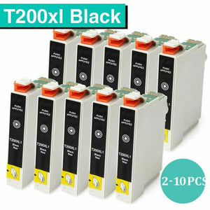 2-10 Black Ink Cartridges nonOEM Epson T200XL WF2510 XP100 XP200 XP300 XP400