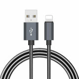 METAL Braided Charging USB Charger Data Cable For iPhone 14 13 12 11 10 8 7 6 5