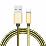 METAL Braided Charging USB Charger Data Cable For iPhone 14 13 12 11 10 8 7 6 5