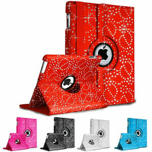 for iPad 5th 6th 9.7 A1822 A1823 A1893 A1954 SPARKLE bling 360 Rotate case cover