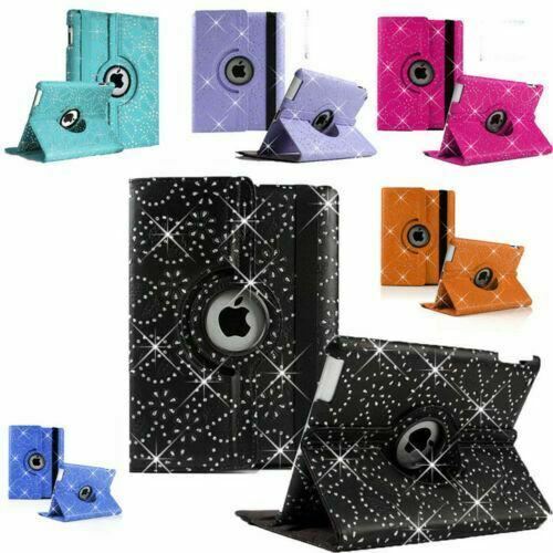 for iPad AIR 9.7 A1474 A1475 A1476 or mini DIAMOND bling 360 Rotate case cover