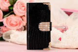 LIZARD bling diamond Wallet Flip Leather Case Cover for iPhone 4 5 6 6s nonoem