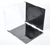 SLIM 5.2mm jewel CD Cases with Tray single Disc case BLACK CLEAR MIX COLOUR APC