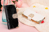 LIZARD bling diamond Wallet Flip Leather Case Cover for iPhone 4 5 6 6s nonoem