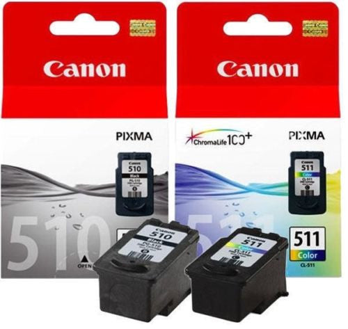 2 CANON GENUINE INK PG510 CL511 MP240/MP250/MP270/MP495 MP230 mx350 510 511