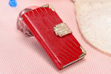 LIZARD bling diamond Wallet Flip Leather Case Cover for iPhone 4 5 6 6s nonoem