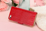 LIZARD bling diamond Wallet Flip Leather Case Cover for iPhone 4 5 6 6s nonoem