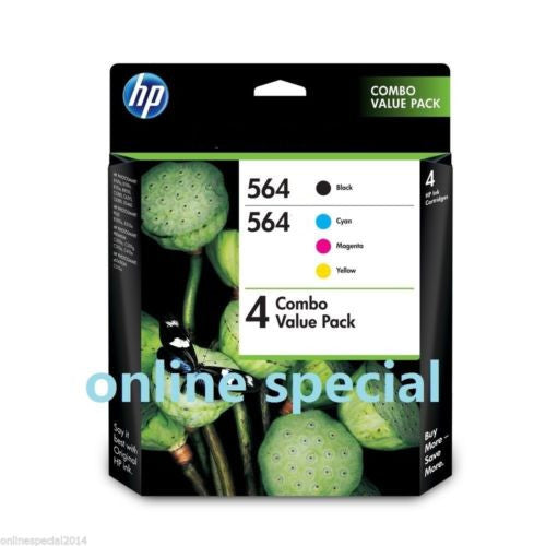 4 HP Genuine 564 SET Ink Cartridges for B110a/B109a/C5380/C6375/C6380/D5460***