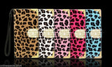 Premium LEOPARD Deluxe bling Card Wallet Leather flip Case Cover Samsung S4 SIV