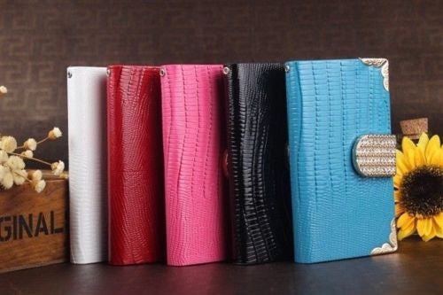 LIZARD bling diamond Wallet Flip Leather Case Cover for iPhone 4 5 6 6s nonoem