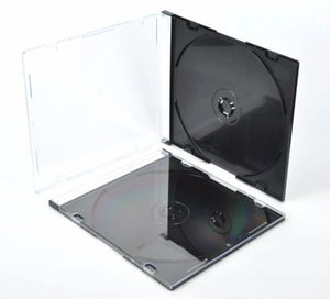 100 x SLIM BRAND NEW PREMIUM CD Cases BLACK Single Tray Slimline CD Jewel Case