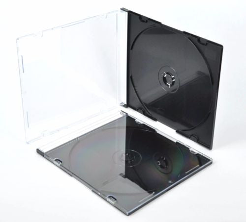 100 x SLIM BRAND NEW PREMIUM CD Cases BLACK Single Tray Slimline CD Jewel Case