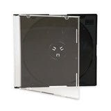 100 x SLIM BRAND NEW PREMIUM CD Cases BLACK Single Tray Slimline CD Jewel Case