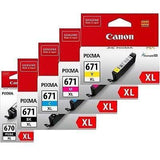 Genuine Original Canon 670XL / 671XL Black And Colour Ink Cartridge